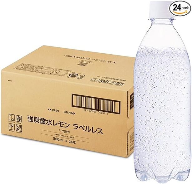 by Amazon 炭酸水 レモン ラベルレス 500ml ×24本