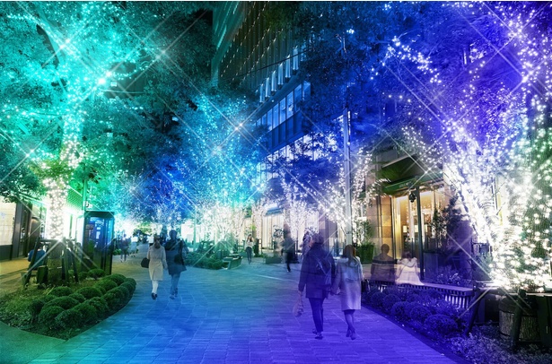 「HIBIYA AREA ILLUMINATION」のイメージ／東京ミッドタウン日比谷 HIBIYA Magic Time Illumination 2024