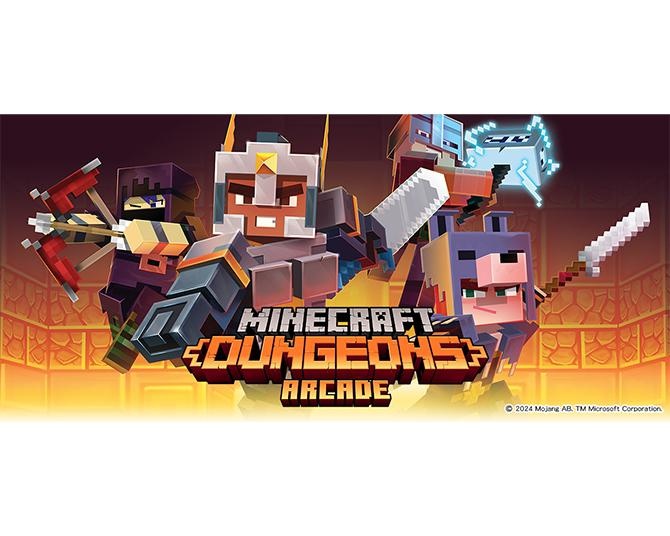 海外で人気のステージ攻略型の協力アクションゲーム「Minecraft Dungeons Arcade」が、国内のアミューズメント施設に続々登場！