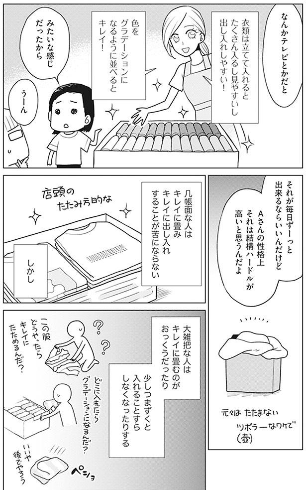 几帳面な人はキレイに畳みキレイに出し入れすることが苦にならない （C）なぎまゆ／KADOKAWA