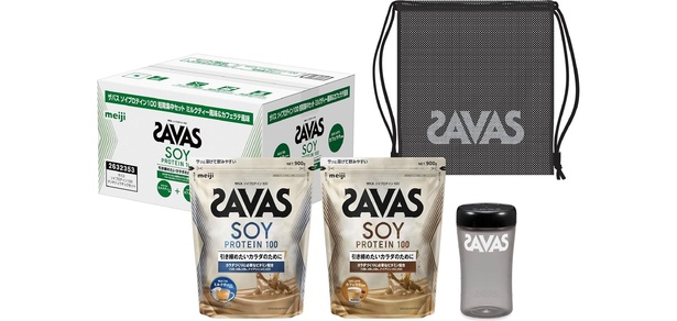 ザバス(SAVAS) ソイプロテイン100 短期集中セット カフェラテ ミルクティー