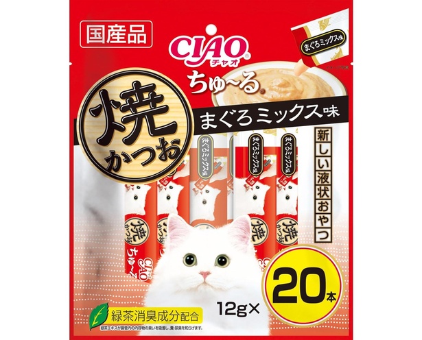 チャオ (CIAO) 焼かつおちゅ~る まぐろミックス味 20本