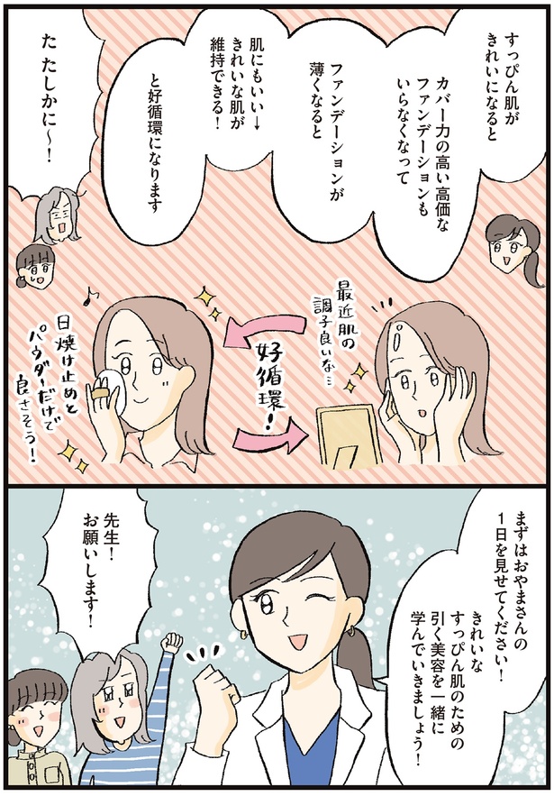 きれいなすっぴん肌のための引く美容を一緒に学んでいきましょう！ （C）おやま, 小林 智子／KADOKAWA