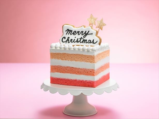 ピンクのグラデーションが目を引く「タンデコロリ」の「Happy Merry Christmas！」