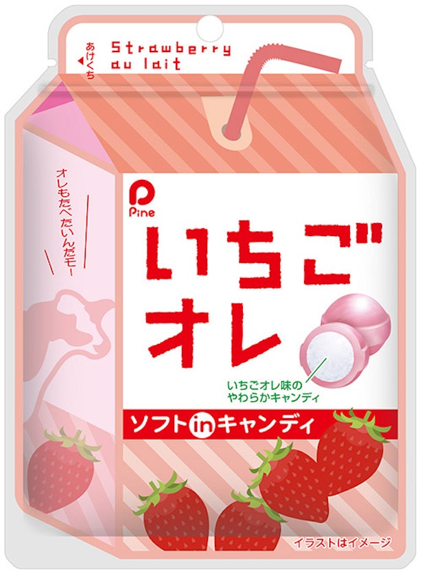 9月18日から発売中の新作キャンディ「いちごオレ」(税抜100円)