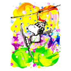 ミックスドメディア版画「Mr.Slippery Slops」