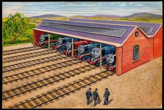 1巻「3だいの機関車」の原画／レジナルド・ダルビー