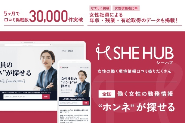 女性向けクチコミ転職サイト「SHEHUB(シーハブ) 」