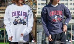 シカゴ・カブスをモチーフにした「Tトレーナー(C柄)」(各6589円)