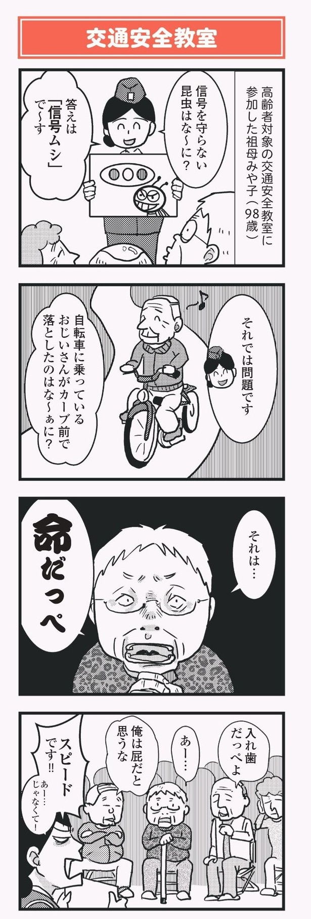 「祖母みや子100歳 年を取るって楽しく愉快だ！」交通安全