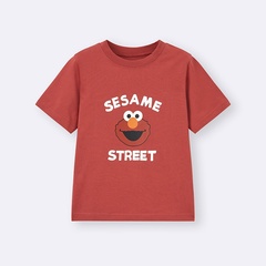 「KIDS(男女兼用) ラウンジセット(半袖＆ショートパンツ)Sesame Street」(1990円) カラー：RED