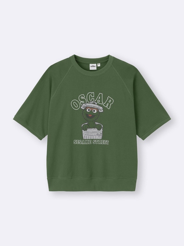 「スウェT(5分袖) Sesame Street」(1990円) カラー：DARK GREEN