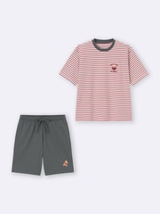 「ラウンジセット(半袖＆ショートパンツ) Sesame Street」(2990円) カラー：RED