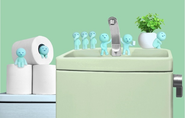 お風呂とトイレで青いスミスキーを発見！トイレに住みついている「スミスキー Toilet Series」(594円)