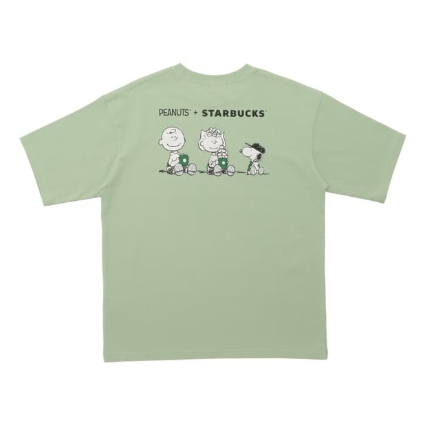「PEANUTS Tシャツ グリーン」(4400円)　サイズ展開：S-M, L-XL