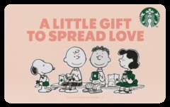 「スターバックス カード PEANUTS LOVE」※2000円以上の入金で発行可能
