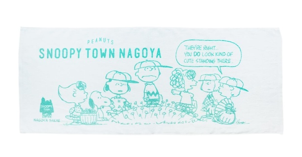名古屋パルコ店でPEANUTS商品4400円以上購入すると先着500人にもらえるフェイスタオル(非売品)。2025年5月3日(土)～のデザイン
