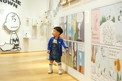 子どもの目線に届く低い位置にまでコミックが展示されている