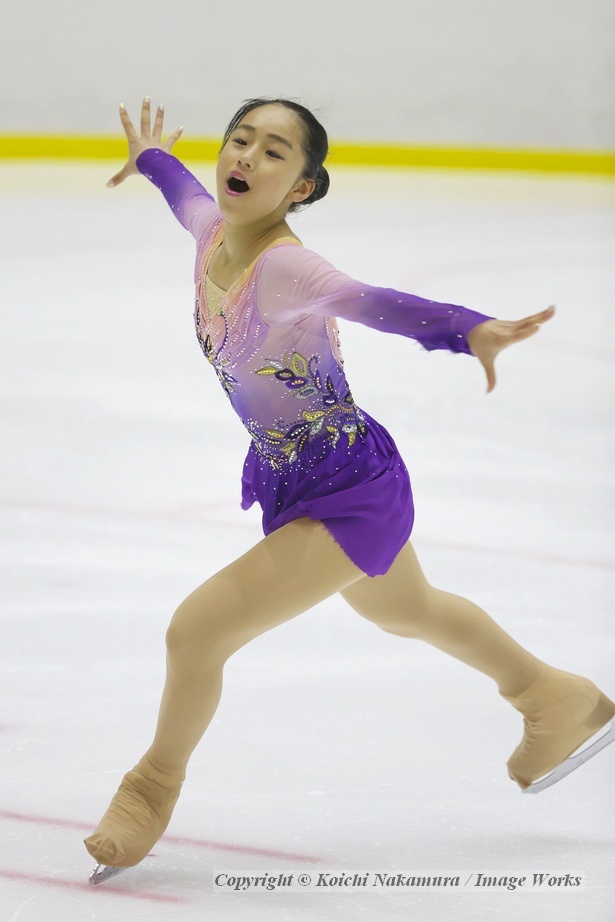 山下真瑚、サマーカップでのフリープログラムの演技。スケーティング、表現力、共にスケールが大きくなった印象だ