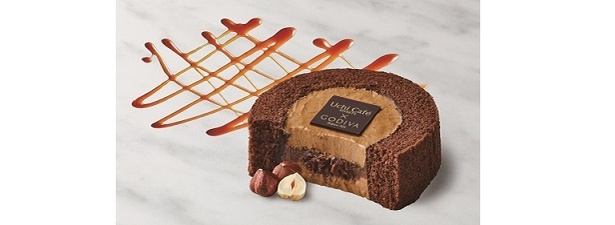 「Uchi Café SWEETS×GODIVAキャラメルショコラロールケーキ」(395円)