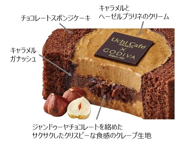 濃厚なキャラメルガナッシュやジャンドゥーヤチョコのクリスピーな食感が楽しい一品