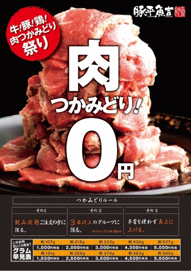 肉のつかみどりがタダ!?上野の居酒屋で1か月限定イベント開催