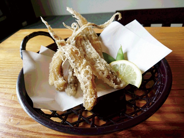 みくりが池温泉の食事処では、幻の深海魚・ゲンゲの唐揚げ620円がおすすめ