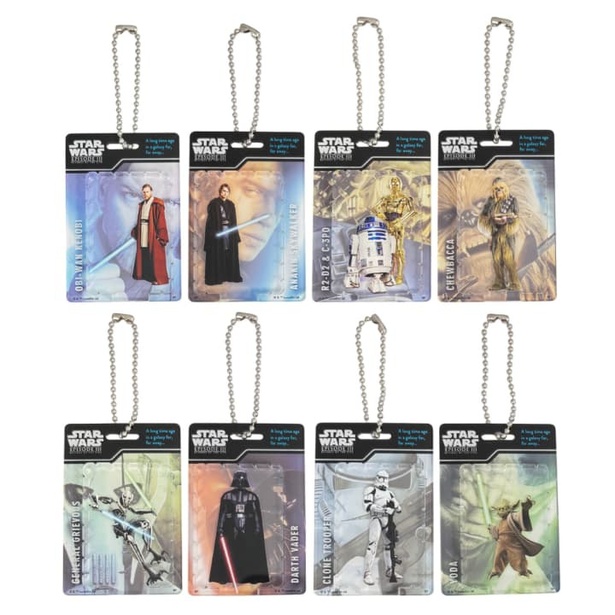 「スター・ウォーズ／EP3／ブラインドブリスター風アクリルキーチェーン」(各1650円)