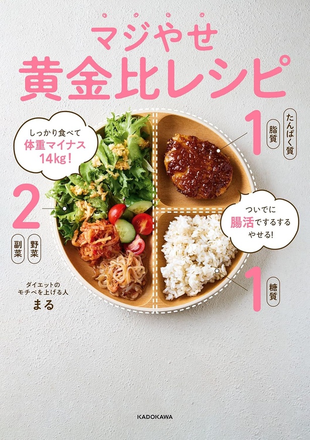 『しっかり食べて体重マイナス14kg！ついでに腸活でするするやせる！マジやせ黄金比レシピ』