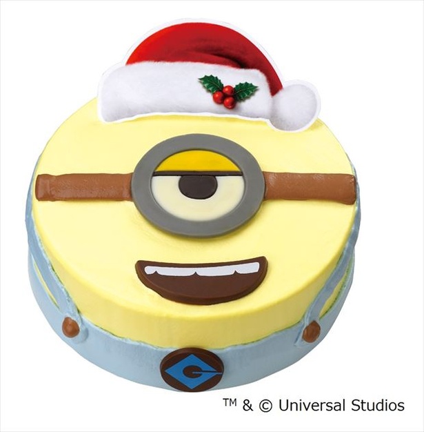 “ミニオン”の顔をまるごとクリスマスケーキにした「Bello!(ベロー) クリスマス“ミニオン”」(3400円 ※店舗によって価格が異なる、なくなり次第終了)