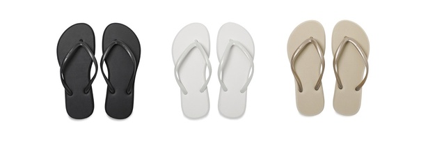 鼻緒のデザインが華奢なレディースモデルも。こちらも価格は499円