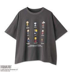 「レディース Tシャツ(PEANUTSフレンズ/ダークグレー)」(2849円)