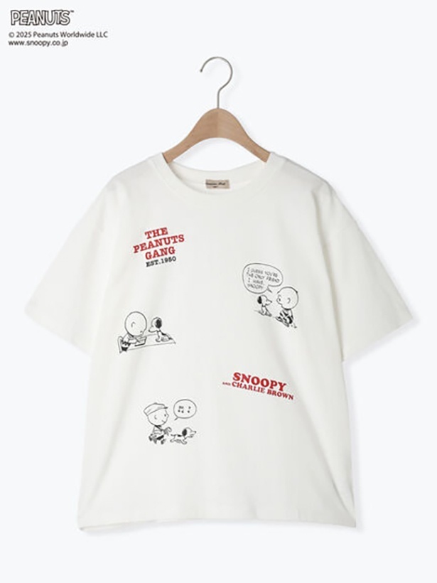 「【PEANUTS×Samansa Mos2】75thアートTee(オフホワイト)」(3850円)