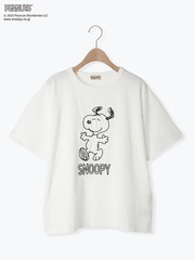 「【PEANUTS×Samansa Mos2】ぽこぽこ刺繍Tee(オフホワイト)」(3850円)