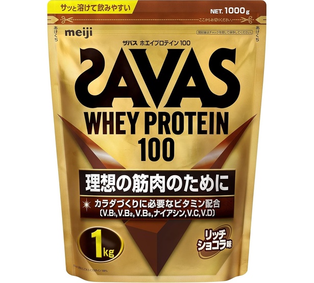 ザバス(SAVAS) ホエイプロテイン100 リッチショコラ味 1㎏ 明治【Amazon.co.jp限定】