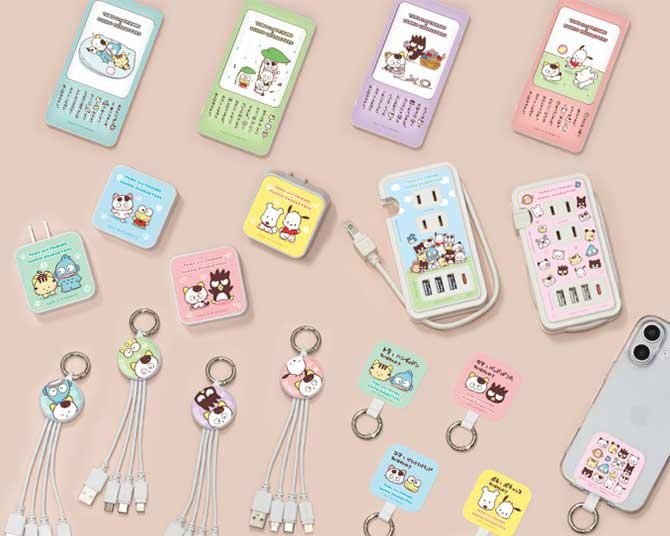 タマ＆フレンズ×サンリオコラボシリーズのモバイルグッズが発売中！絵日記風デザインのモバイルバッテリーがレトロかわいい