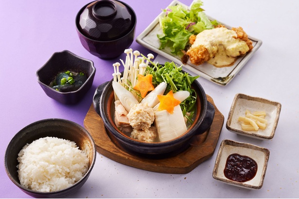 「万作風 塩ちゃんこ小鍋＆ミニ南蛮定食」(1850円)※一日10食限定、ランチのみ提供