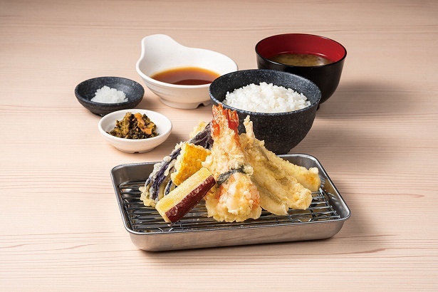「ぶっとい海老天定食」