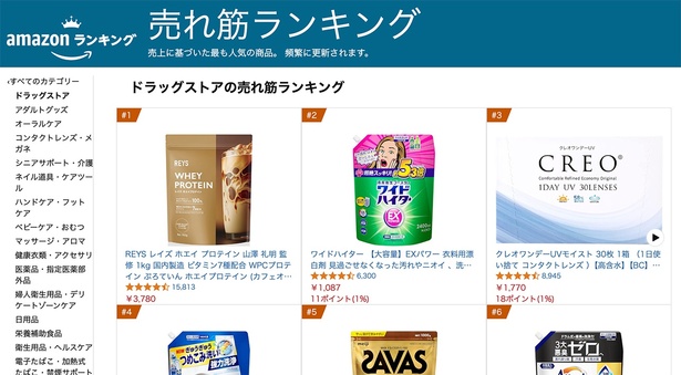 ランキングも要チェック！ Amazonサイトより
