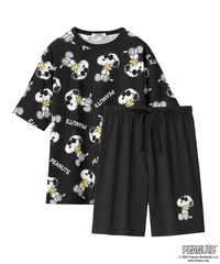 「PEANUTS スヌーピー サングラス 半袖 綿混 上下セット (男女兼用サイズ)※ブラック」(4950円)