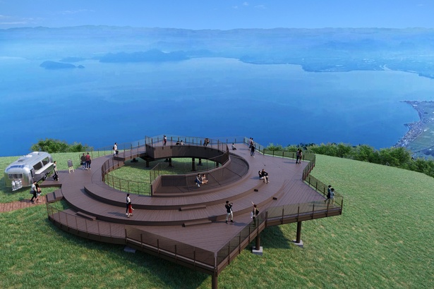 滋賀県・比良山の山頂に広がる人気の絶景スポット「びわ湖テラス」の展望カフェ「Cafe360」が7月5日にリニューアルオープン