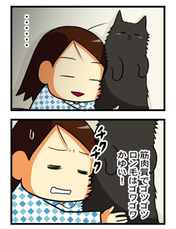 黒いもじゃもじゃ枕_5
