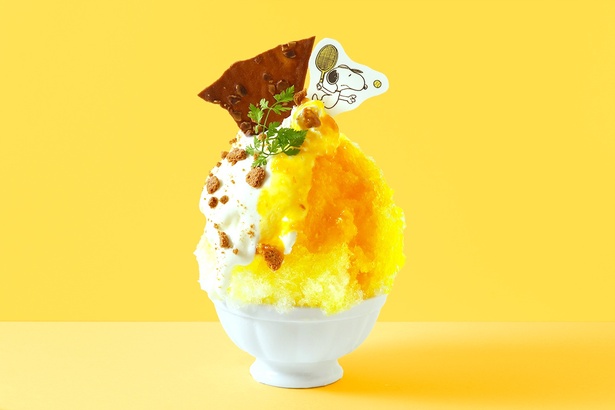 「テニス スヌーピーのオレンジレモンのかき氷」(イートイン：1400円/テイクアウト：1000円) 