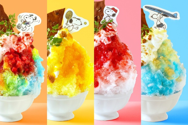 PEANUTS Cafeより、スヌーピーの“カラフル”なかき氷が登場