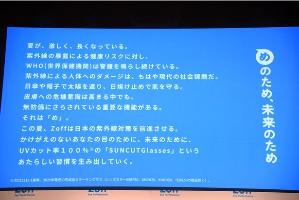 キーメッセージ「めのため、未来のため」の詳細も説明された