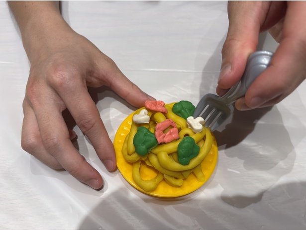 見た目もかわいらしいパスタが完成！