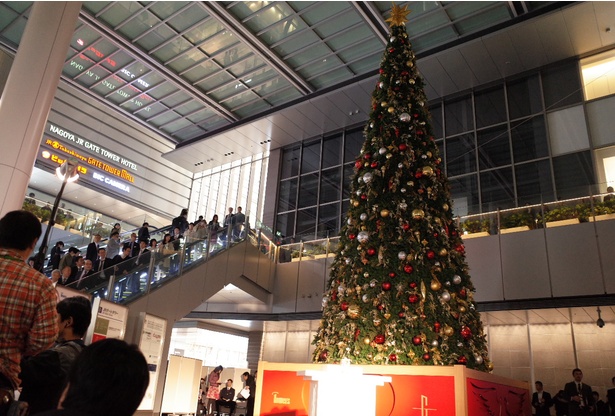 【写真を見る】点灯する前のクリスマスツリー。多くの人が今か今かとその瞬間を待つ