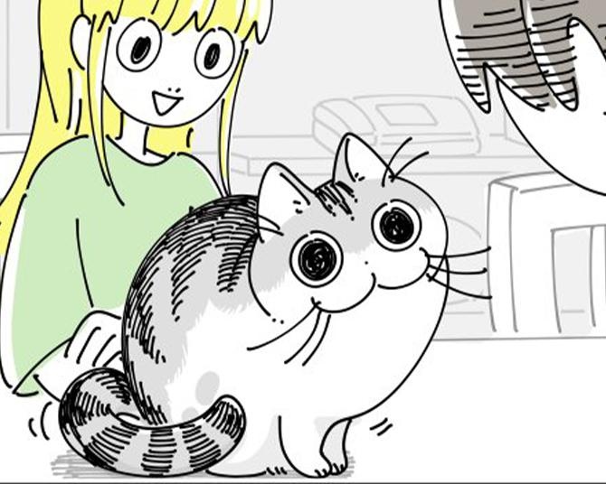 【ネコ漫画】飼い主を見つめて構ってほしいアピールする愛猫!?かわいすぎる行動にSNSで共感コメント続々！