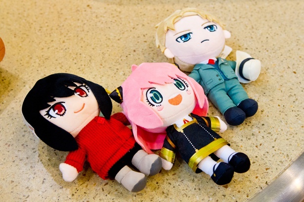 3人並べてつけたいぬいぐるみキーチェーン