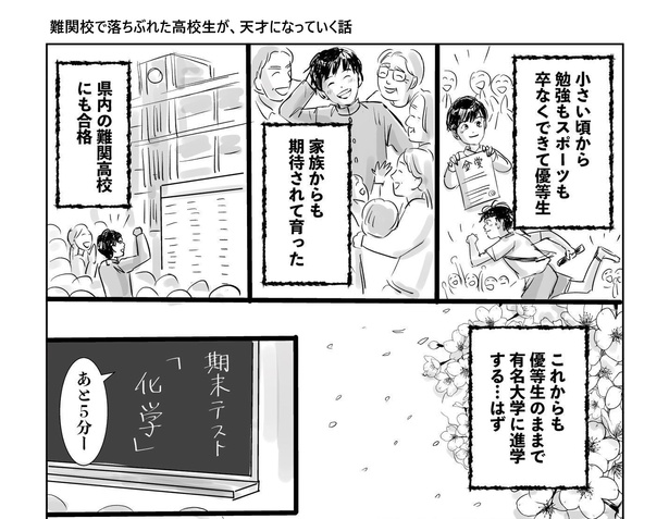 難関校で落ちぶれた高校生が、天才になっていく話01